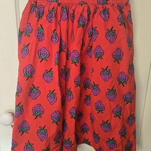 Hanna Andersson Red Skirt with Purple Strawberry Print